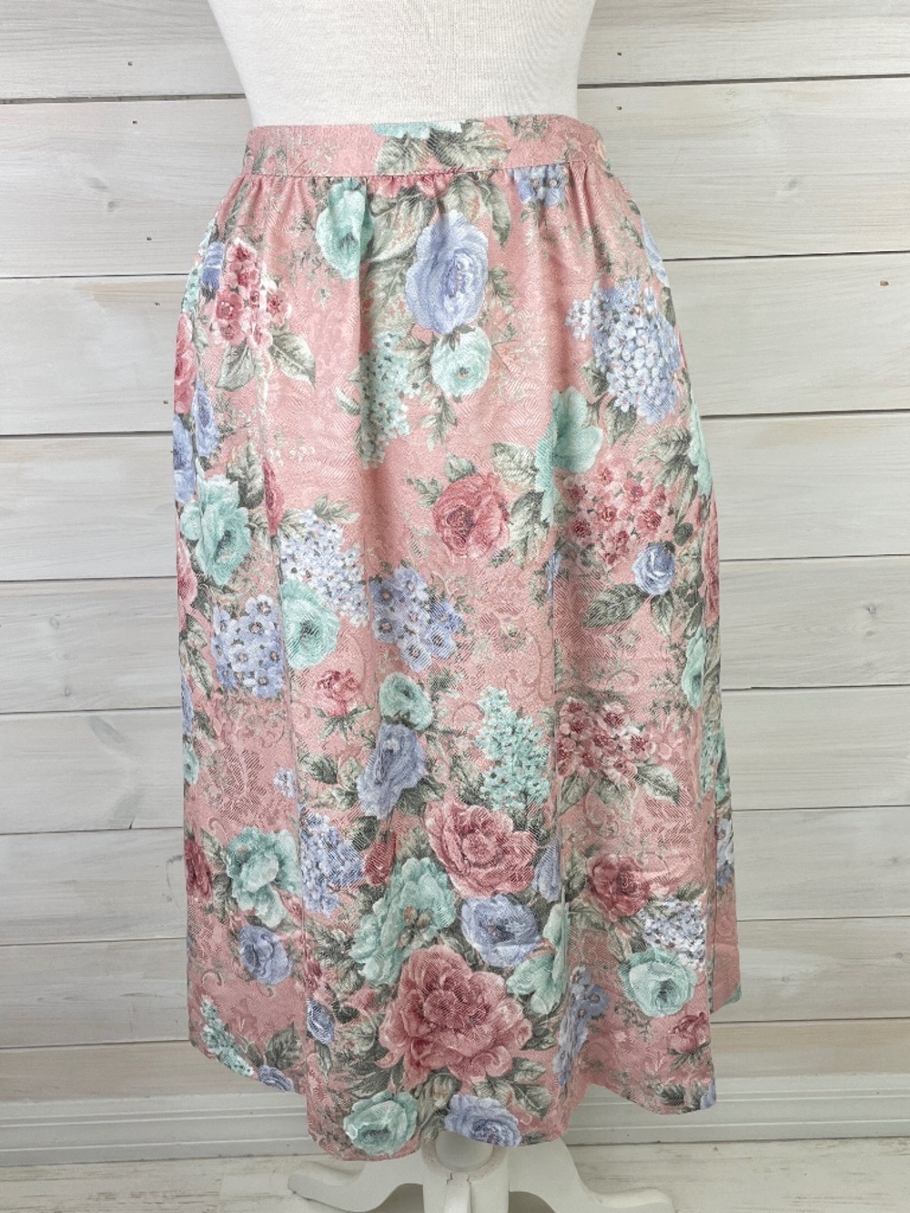 Alfred Dunner Vintage Pink Floral Roses Skirt